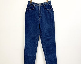 Vintage 1980s High Waist Gitano Jeans | Dark Wash Womens Blue Jeans | Size 12