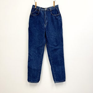 Vintage 1980s Gitano Jeans | Dark Wash Womens High Waisted Blue Jeans | Size 12
