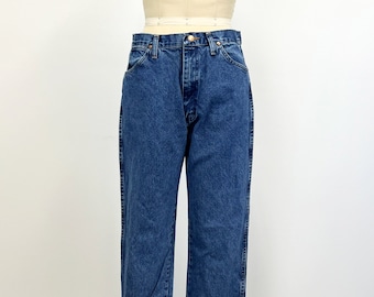 Vintage Wrangler Blue Jeans | Slim Fit High Waisted Jeans | Unisex Western Denim | 34 Waist