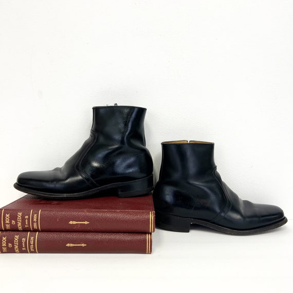 Mens black ankle boots with deals zip