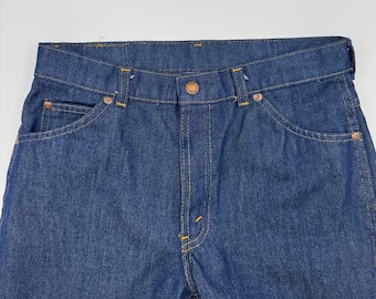 ヴィンテージ 1970 年代 ダーク デニム ジーンズ | ミッド ライズ ストレート レッグ | Montgomery Ward | レディース サイズ XS