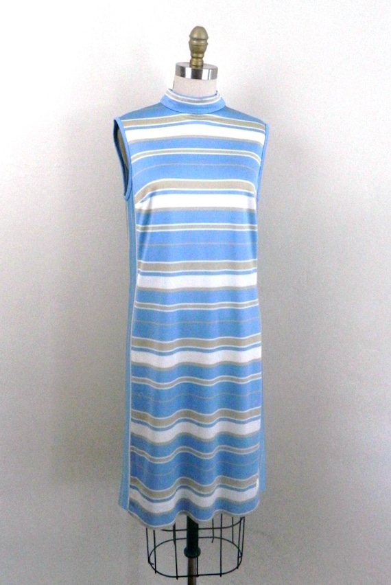 Vintage 60s Striped Shift Dress by  Peck & Peck  … - image 1