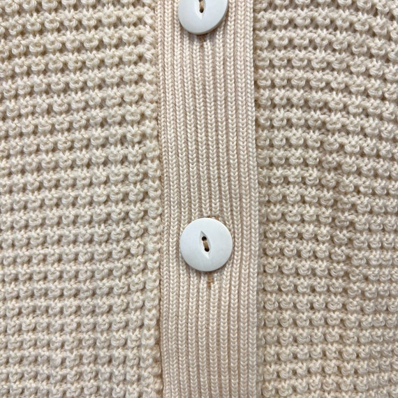 Vintage 60s Ecru Wool Cardigan Sweater | Collared… - image 3