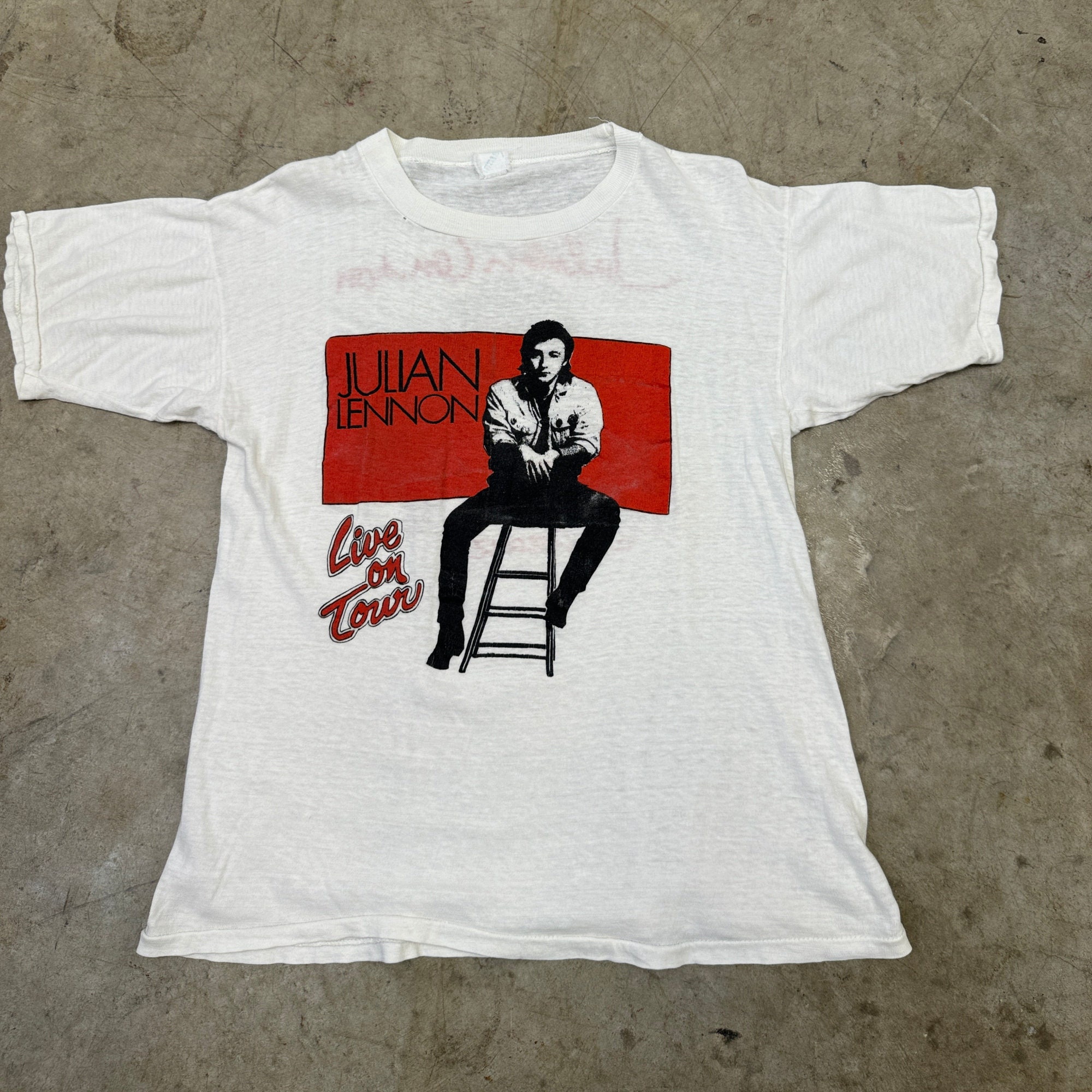 ヴィンテージ 1980年代 ジュリアン・レノン ツアーTシャツ：シングル 