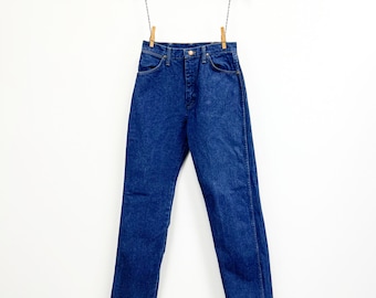 Vintage Wrangler Jeans | Y2K High Waisted Cowboy Cut Jeans | Dark Wash Denim