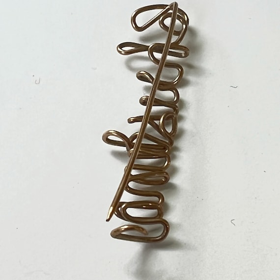 Vintage Goldtone Wire Name Pin | Christina Pin | … - image 3
