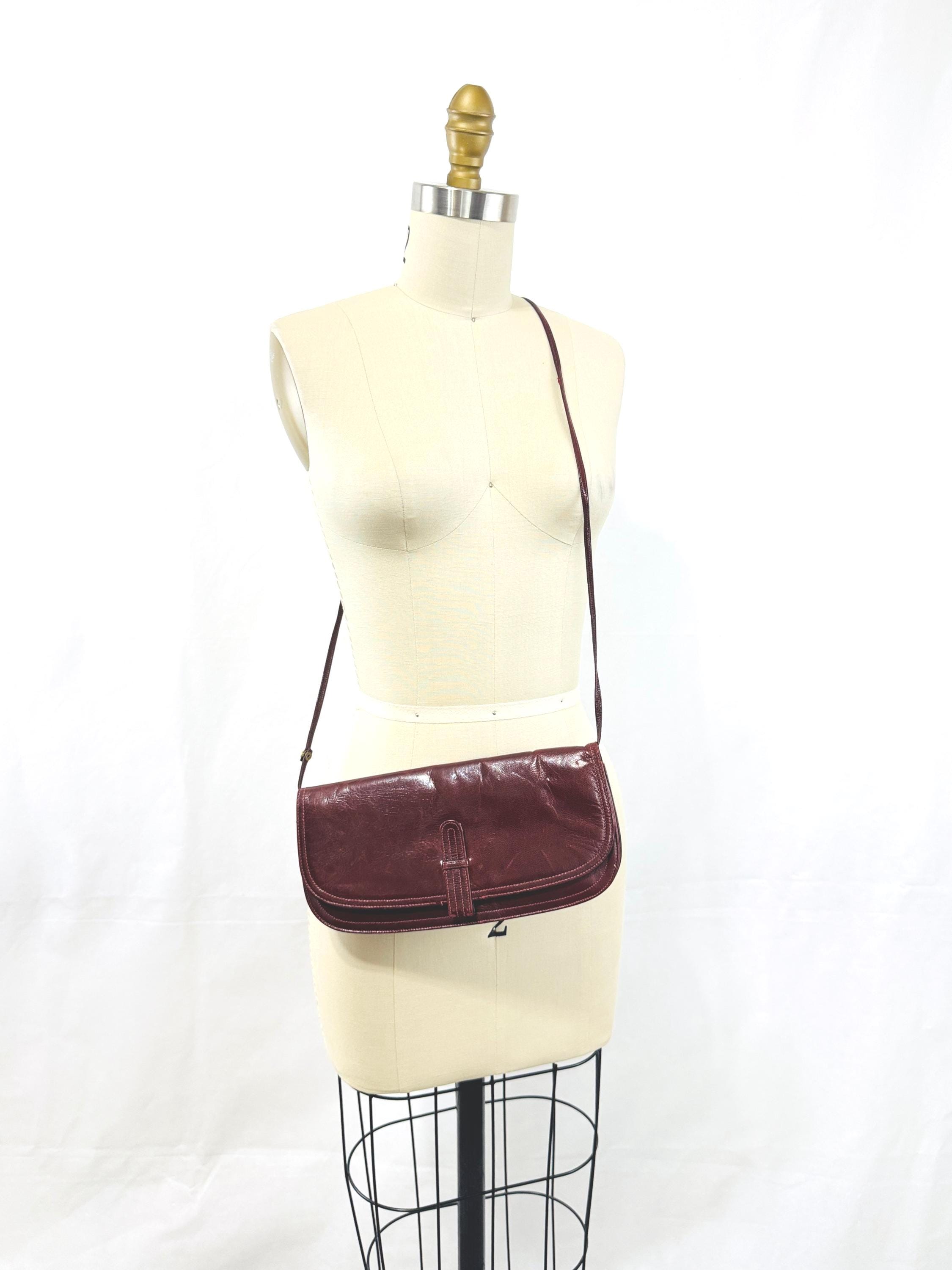 Vintage 70s Cordovan Leather Shoulder Purse that Converts to a Clutch Morris Moskowitz