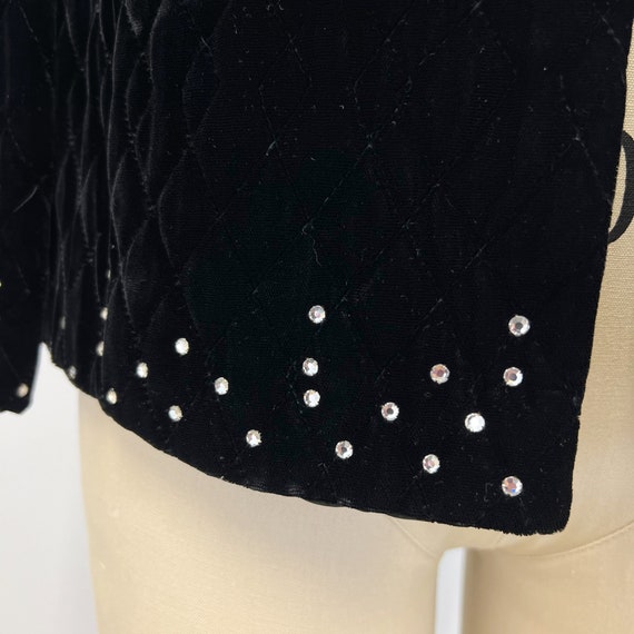 Vintage 1950s Black Velvet Quilted Jacket | Lee J… - image 4