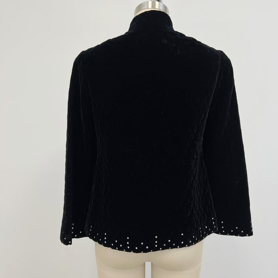 Vintage 1950s Black Velvet Quilted Jacket | Lee J… - image 8