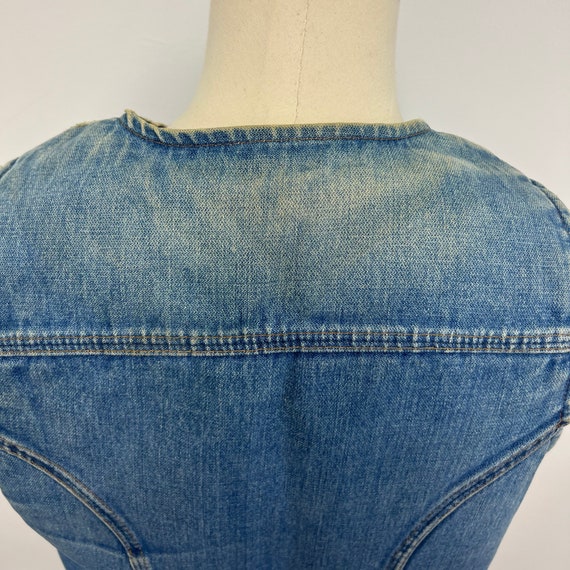 Vintage 70s Wrangler Sherpa Lined Denim Vest - Fa… - image 8