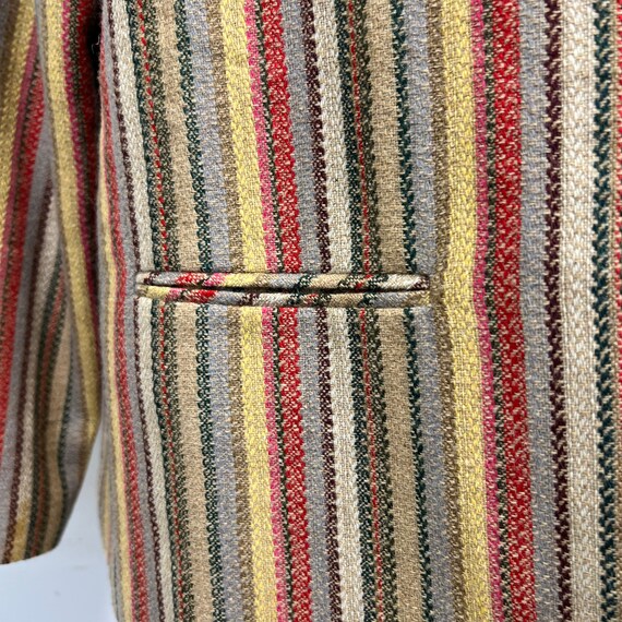 Vintage Striped  Jacket | Womens 1980s Collarless… - image 4