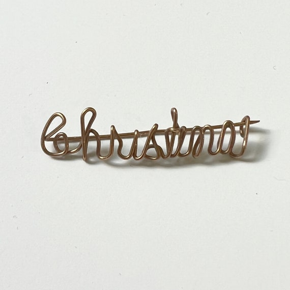 Vintage Goldtone Wire Name Pin | Christina Pin | … - image 2