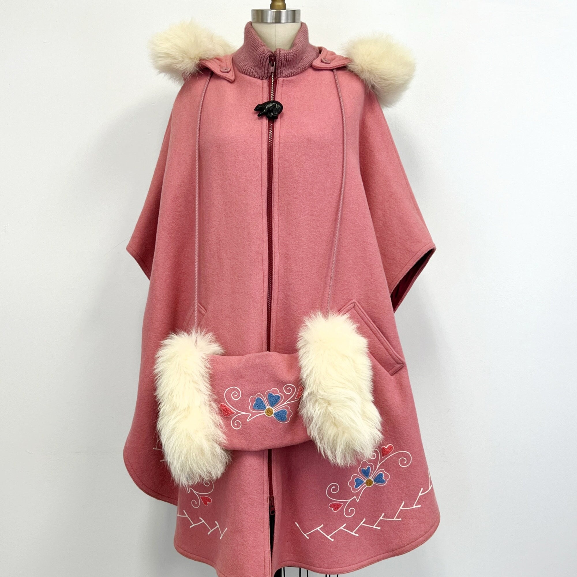 Ash Winter Coat Fur Poncho Grey Eskimo Coat Burning Man 