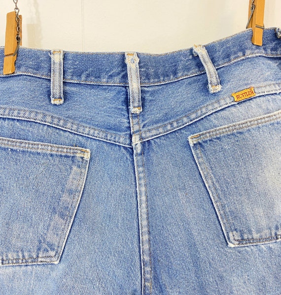 Vintage Denim Cut Offs | 70s Rustler Jean Shorts … - image 7