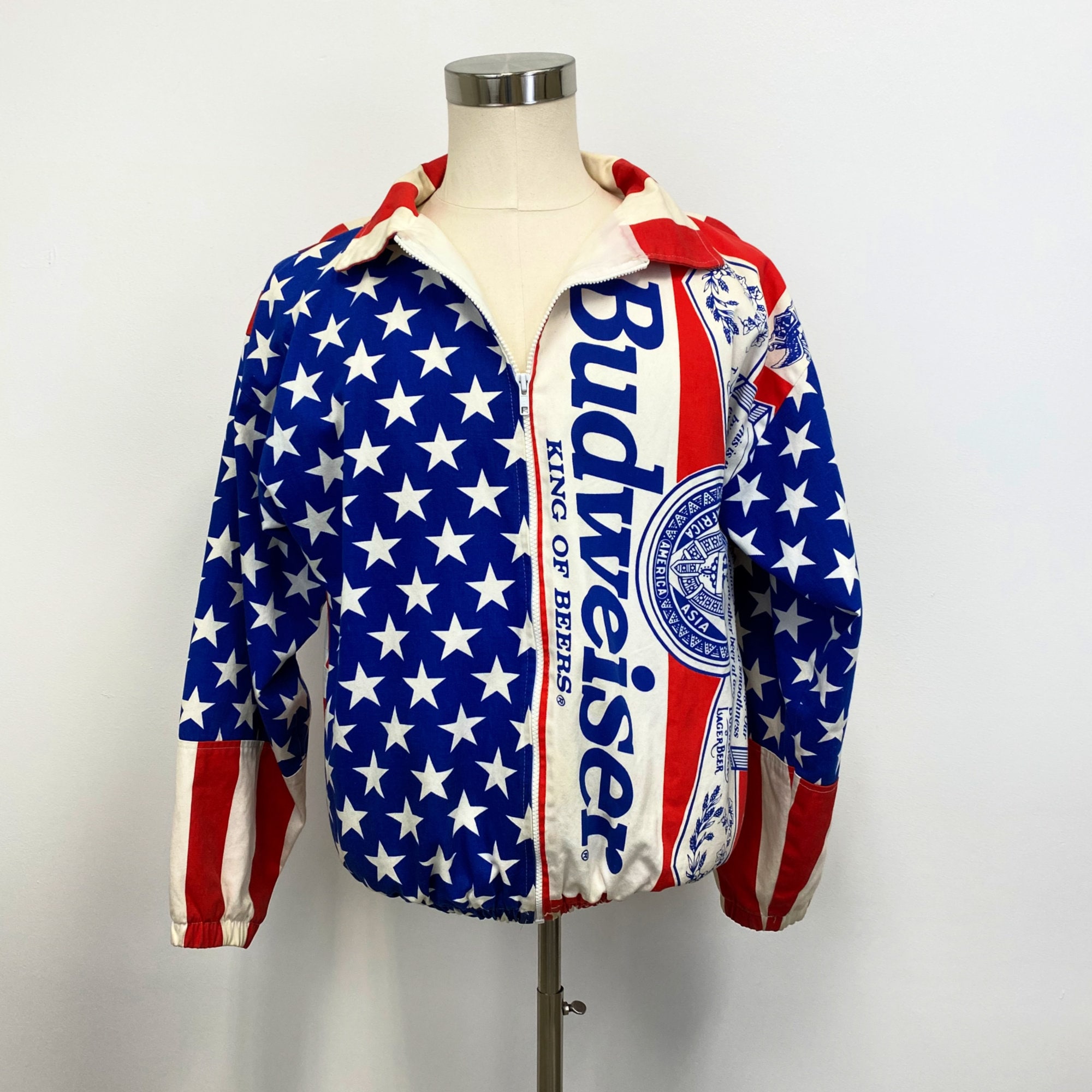 Vintage Budweiser Anheuser Busch Jacket | Cotton Zip up Red Vintage Budweiser Anheuser Busch Jacket | Cotton Zip up Red
