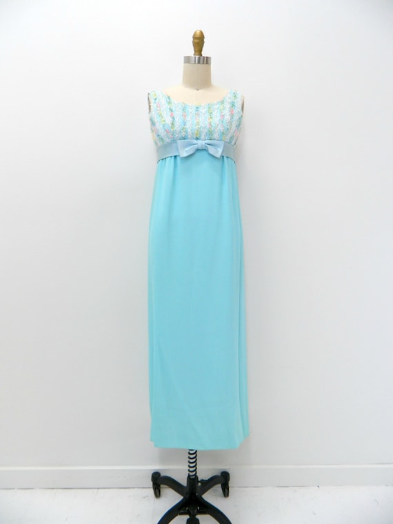Vintage Regency Style  Maxi Dress  | 60s Empire W… - image 2