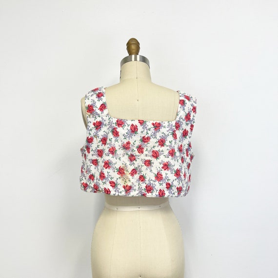 Vintage 1940s Feedsack Crop Top | Bralette | Flor… - image 6