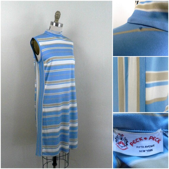 Vintage 60s Striped Shift Dress by  Peck & Peck  … - image 5