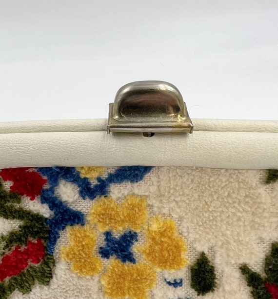 Vintage 1950s Carpet Handbag | Colorful Floral on… - image 2