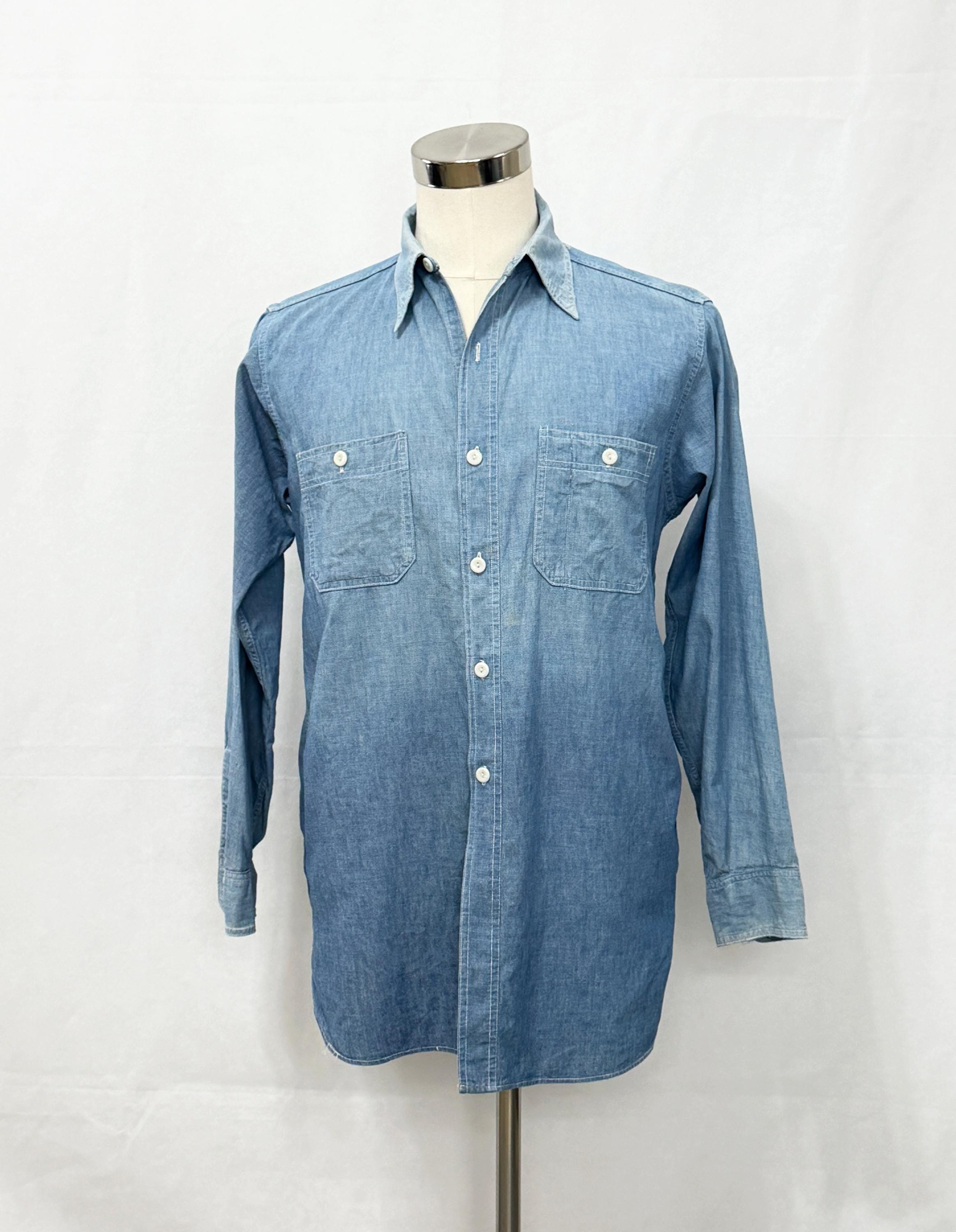 1940s Mens Work Chambray Shirts - Etsy