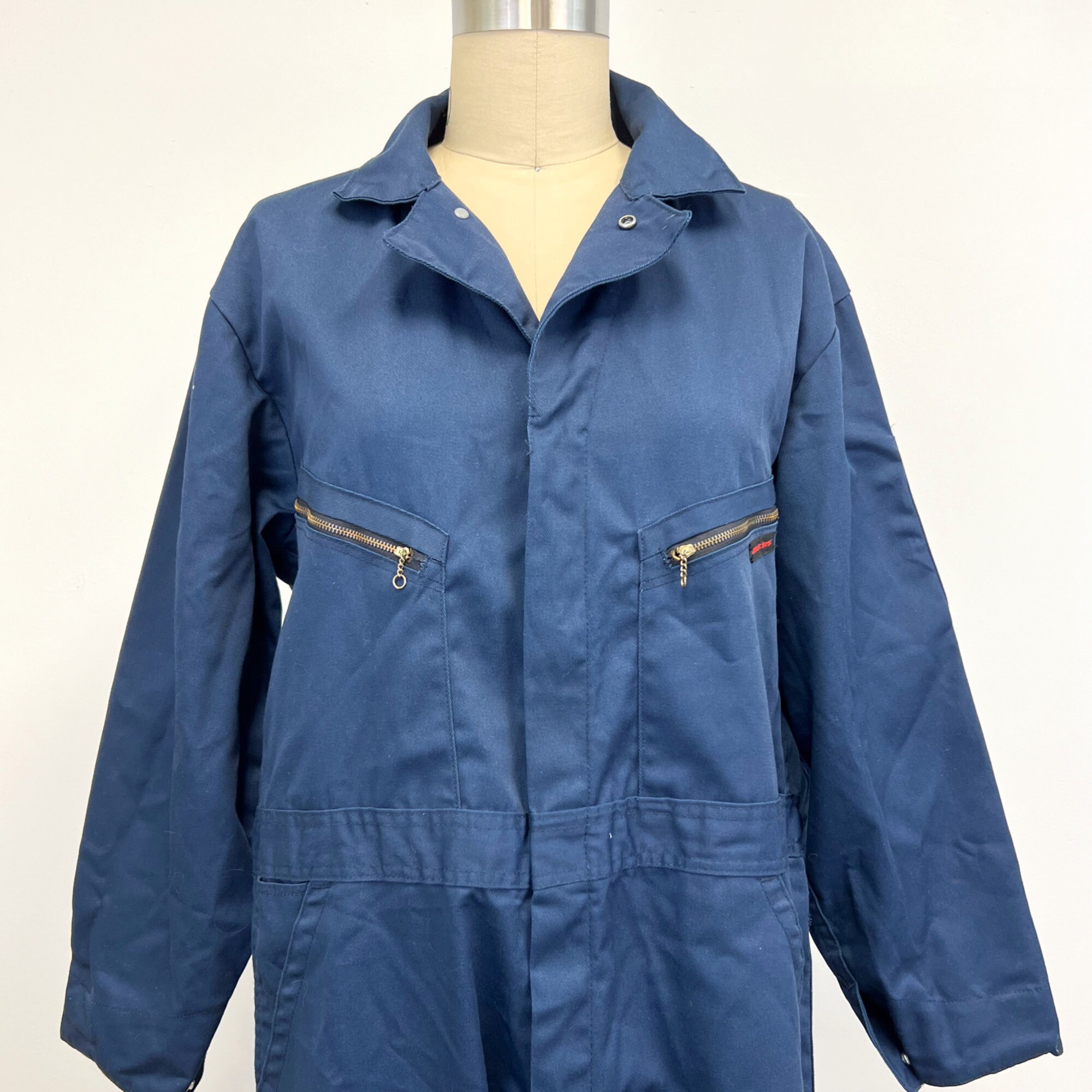 Vintage 80s Dickies Coveralls | Navy Blue Boiler Suit | Zip Front