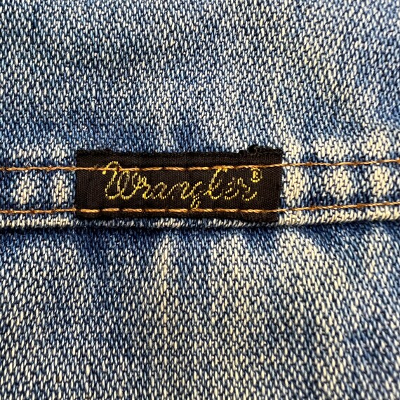 Vintage 70s Wrangler Sherpa Lined Denim Vest - Fa… - image 3