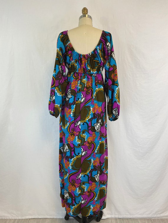 Vintage 1970s  Maxi Dress |  70s Empire Waist  Hi… - image 4