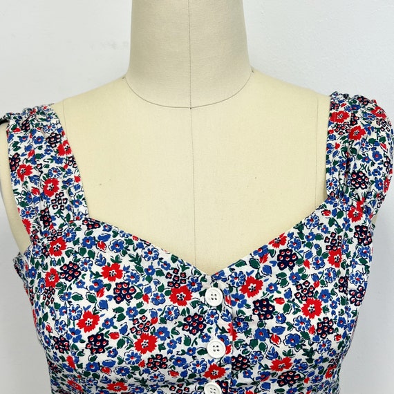 Vintage 80s Floral Crop Stop | Bonjour Sweetheart… - image 2