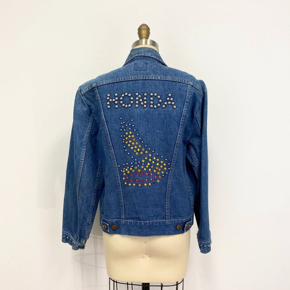 1960s Motorcycle Jacket | Honda Goldwing on a Blu… - image 1