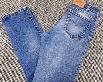 True Vintage 70s Levi's Jeans | Orange Tab | Faded and Frayed | 33 X 34