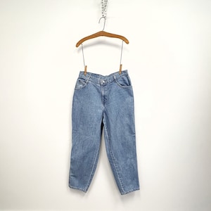 Vintage High Waisted Womens Jeans | 1980s  Gitano Jeans | Tapered Leg  Blue Jeans | Size Large