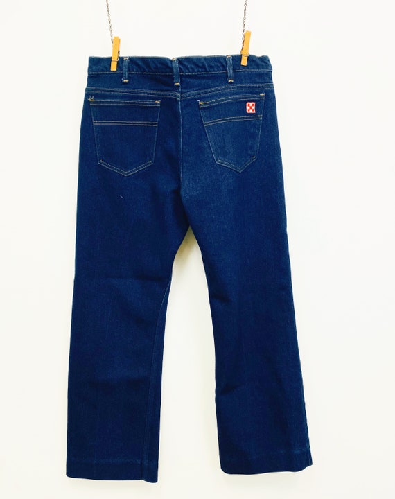 Vintage 1970s High Rise Denim Jeans: Purina Workwear Pants (35 x 29) View 4