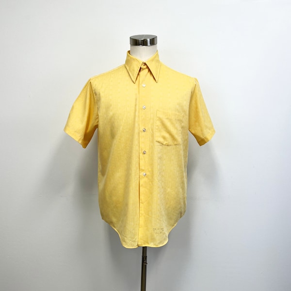 Mens Yellow Button Down Shirt Etsy