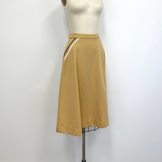 Vintage A Line Skirt with Diagonal Stripes at Hip… - image 5