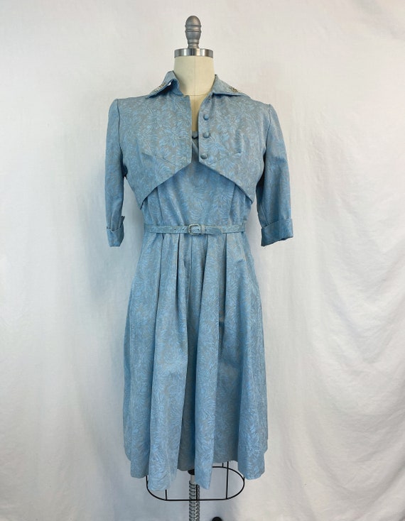 Vintage 50s Dress with Bolero Jacket | Belted Fit