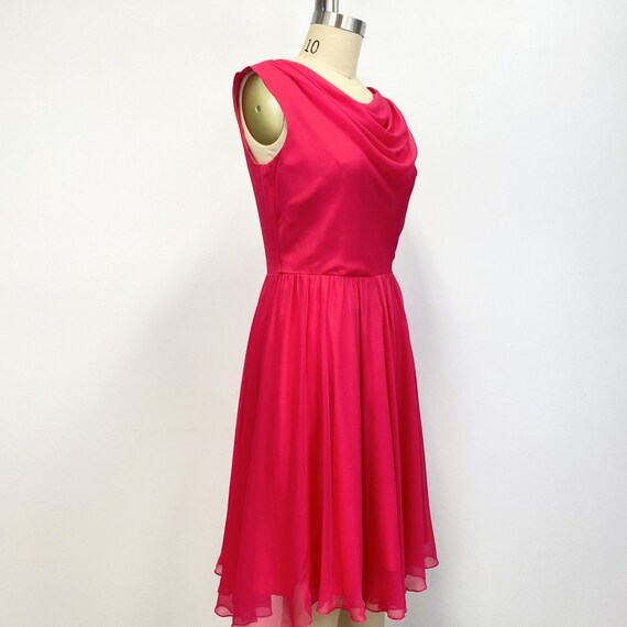 Vintage 1960s  Chiffon Dress NWT  | Drape Neck Sl… - image 7