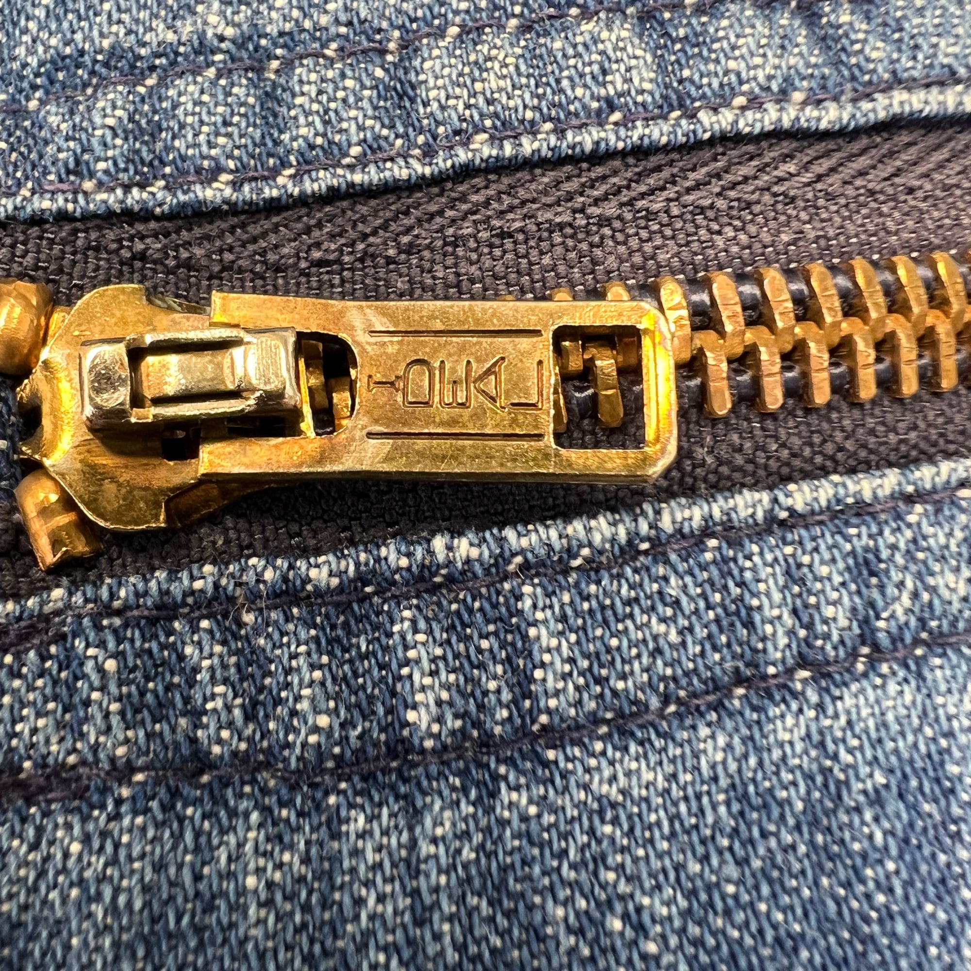 Vintage Denim Jumpsuit | 1970s Zippered Bell Bottom Jumpsuit