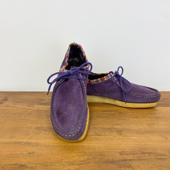 Vintage 1970s Chukka Boots Purple Suede 