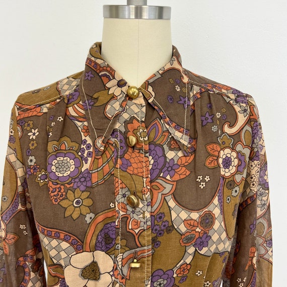 Vintage Floral Shirtwaist Dress | 1960s Pretaport… - image 3