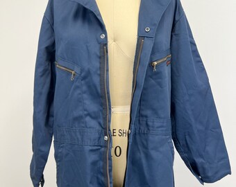 Vintage 80s Dickies Coveralls | Navy Blue Boiler Suit | Zip Front