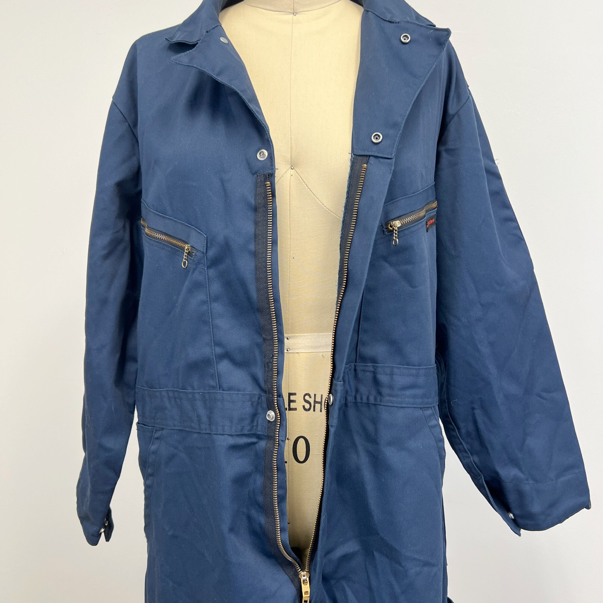 Vintage 80s Dickies Coveralls | Navy Blue Boiler Suit | Zip Front