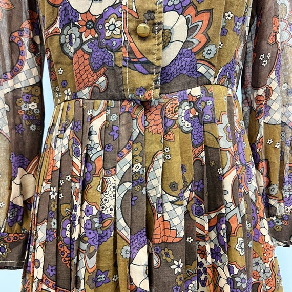 Vintage Floral Shirtwaist Dress | 1960s Pretaport… - image 5