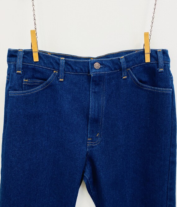 Vintage 1970s High Rise Denim Jeans: Purina Workwear Pants (35 x 29) View 3