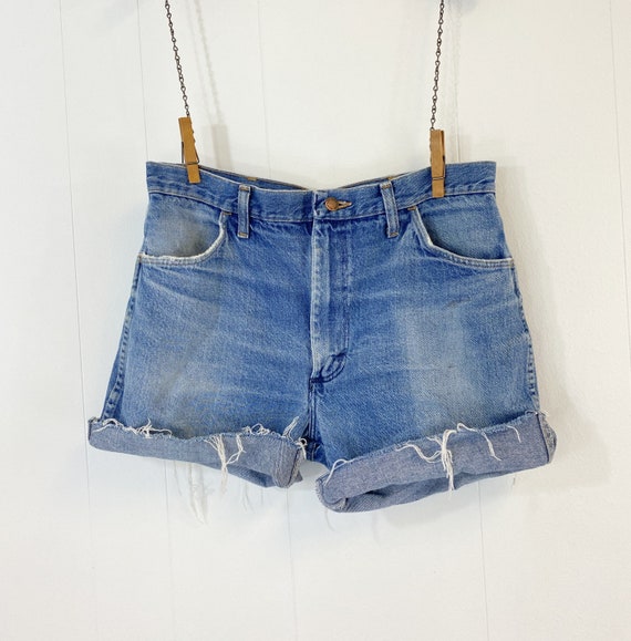 Vintage Denim Cut Offs | 70s Rustler Jean Shorts … - image 1