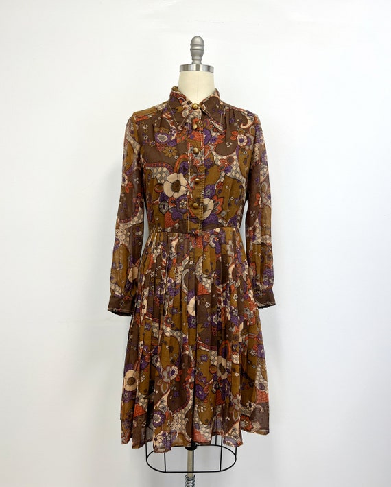 Vintage Floral Shirtwaist Dress | 1960s Pretaport… - image 2