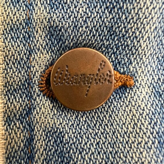 Vintage 70s Wrangler Sherpa Lined Denim Vest - Fa… - image 6