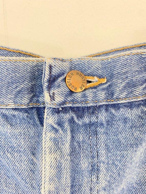 Vintage Denim Cut Offs | 70s Rustler Jean Shorts … - image 3