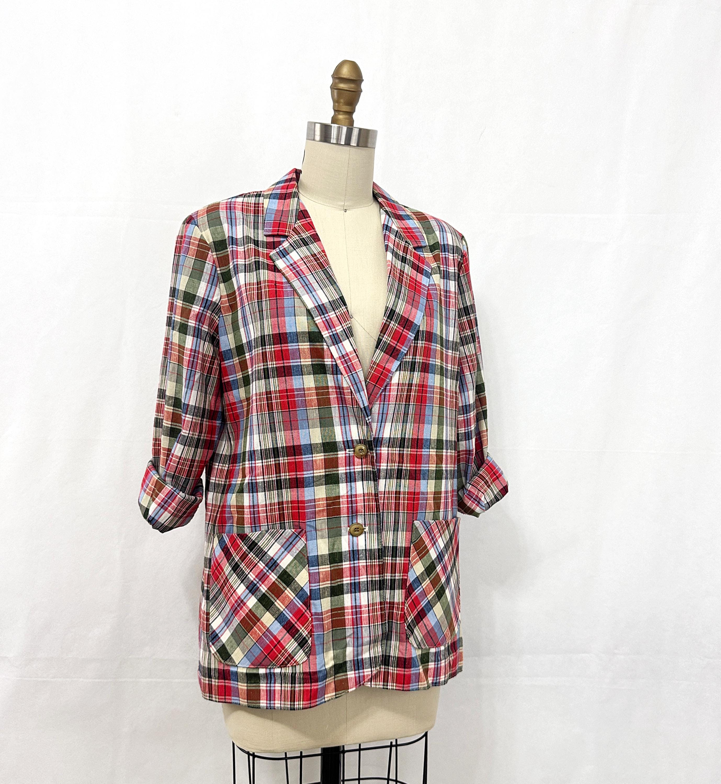 80s Plaid Jacket - Etsy