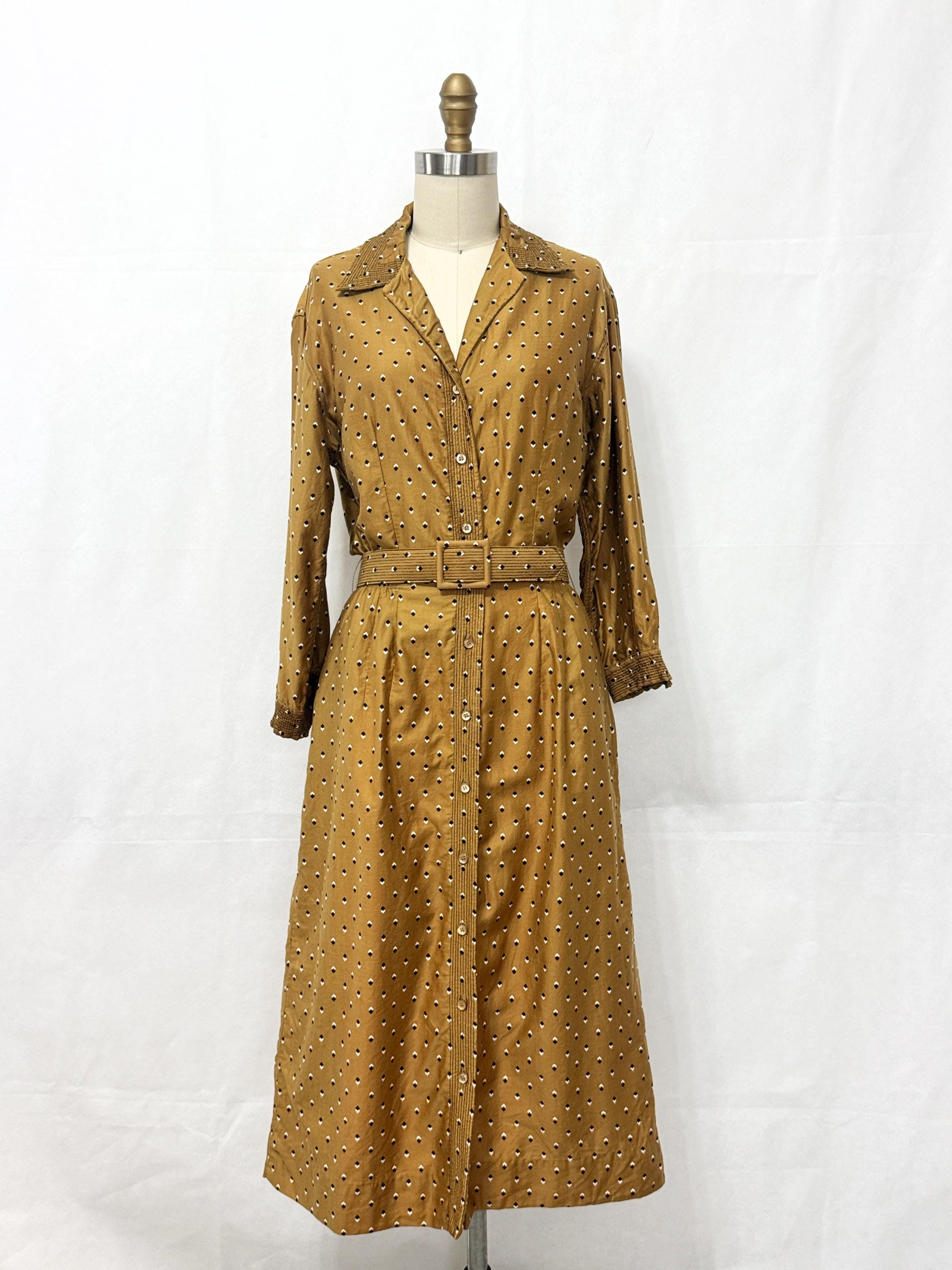 50's Gold Dress - Etsy