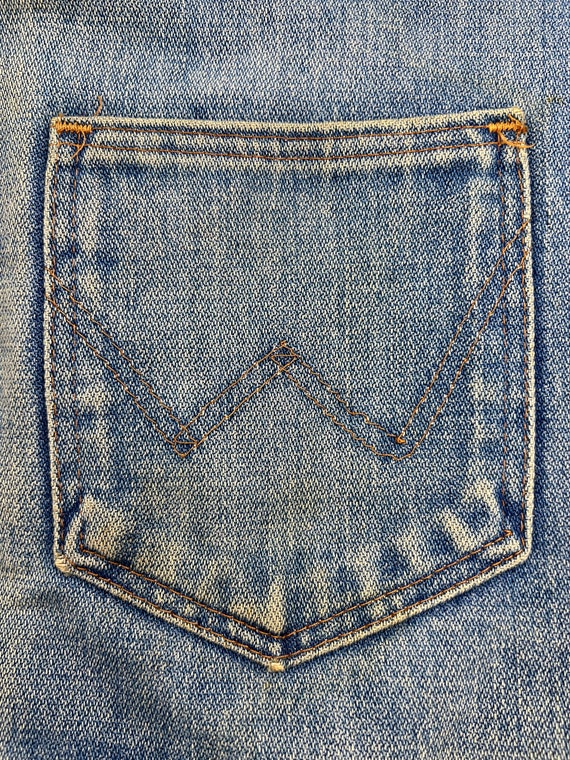 Vintage 70s Wrangler Sherpa Lined Denim Vest - Fa… - image 4